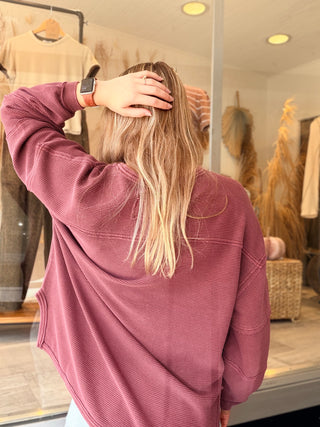 Merlot Mineral Wash Pullover