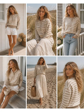 Latte Lace Stripe Sweater