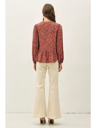 Mauve Your Body Floral Blouse