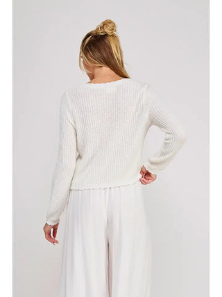 Chic Feminine Cream Cardigan