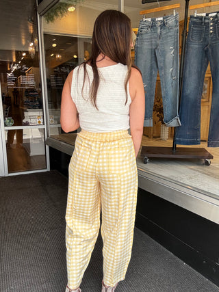 Lemon Chiffon Gingham Pants