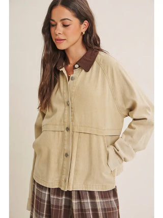 Beige Grove Denim Jacket