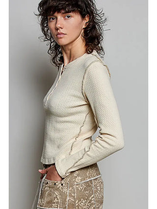 Almond Hour Waffle Henley