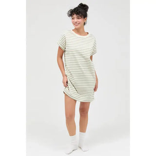 Sage Stripes Cotton Dress