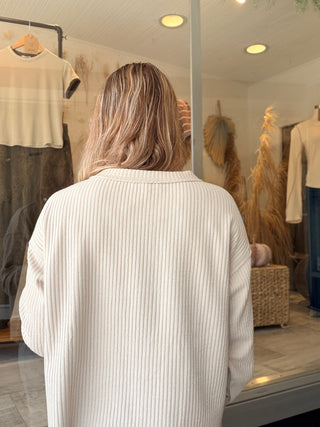 Oatmeal Henley Top