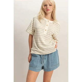 Charlie Crew Sage Stripes