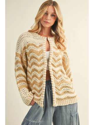 Shay Mustard Wave Sweater