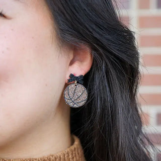 Bow Basketball Earrings
