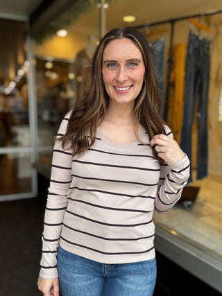 Lauren Brown Black Top