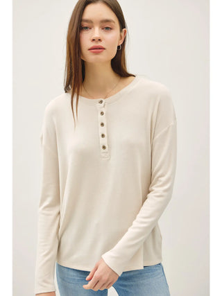 Nelson Henley Oatmeal Top