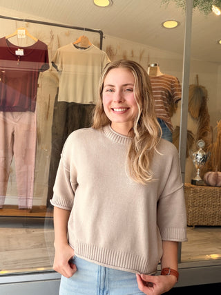 Taupe Ease Sweater Top