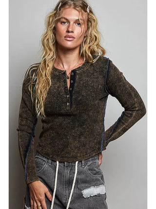 Black Stone Waffle Henley