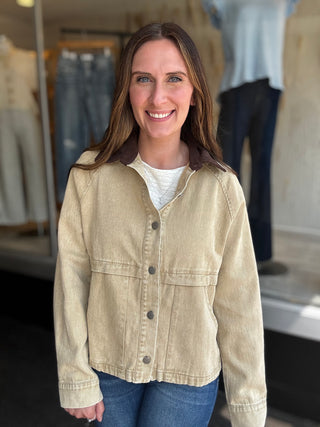 Beige Grove Denim Jacket