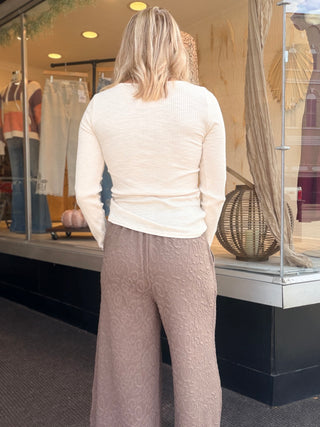 Walnut Textured Knit Pants