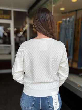 Coconut Herringbone Knit
