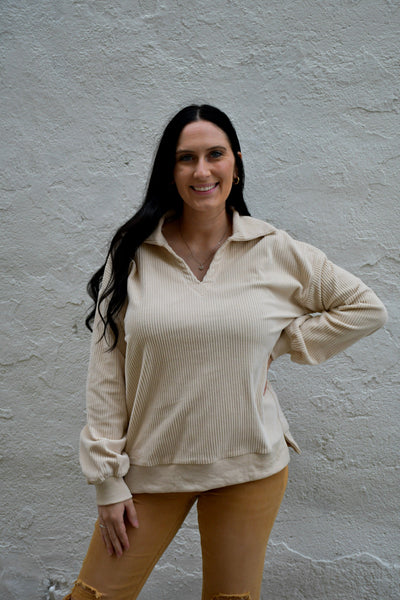 Burning It Down Pullover Ivory