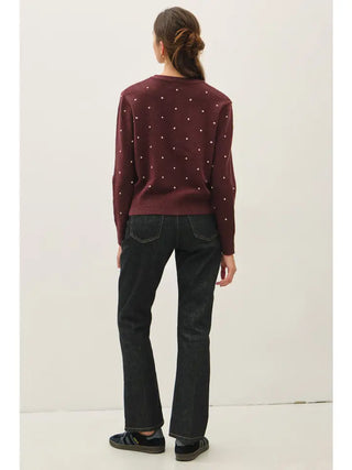 Berry Dotted Cardigan