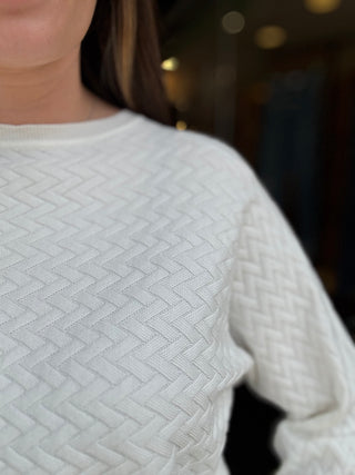Coconut Herringbone Knit