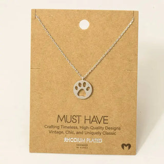 Paw Print Pendant Silver