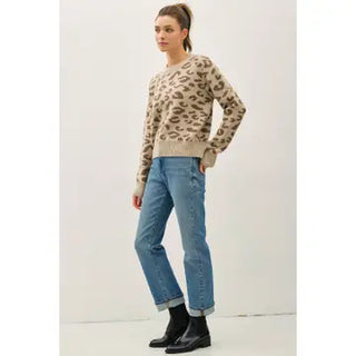 Leopard Crewneck Taupe