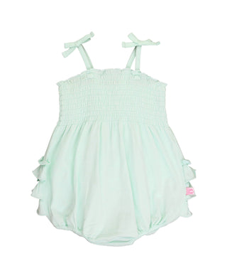 Mint Smocked Bubble Romper