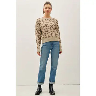 Leopard Crewneck Taupe