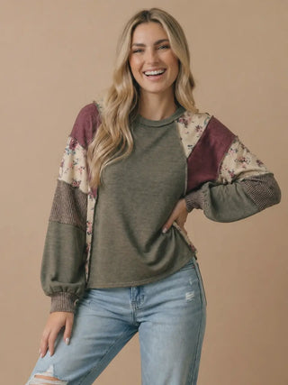 Vintage Vine Patchwork Top