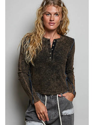 Black Stone Waffle Henley