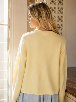 Lemon Meringue Henley Sweater