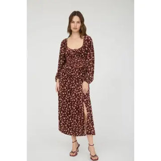 Morgan Burgundy Floral Dress