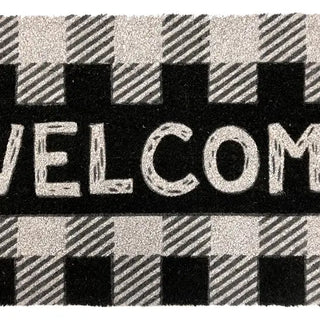 Checkered Welcome Doormat