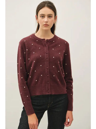 Berry Dotted Cardigan