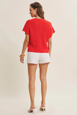 Brylee Red Ruched Top