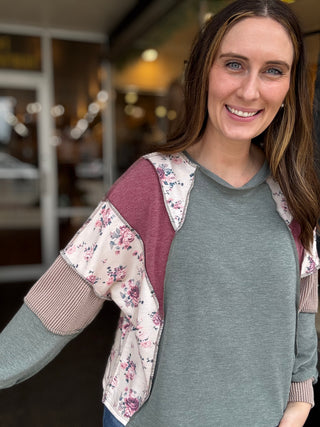 Vintage Vine Patchwork Top