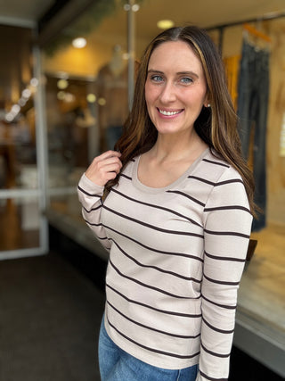 Lauren Brown Black Top