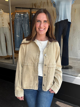 Beige Grove Denim Jacket