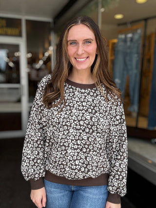 Spotted in Espresso Pullover