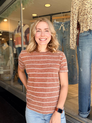 Cinnamon Sugar Stripe Tee