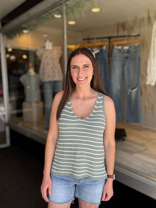 Becca Mint Stripe Tank