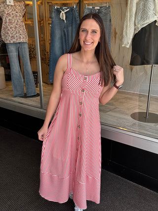 Piper Red Stripes Dress