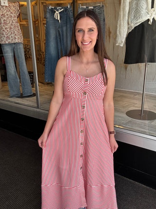 Piper Red Stripes Dress