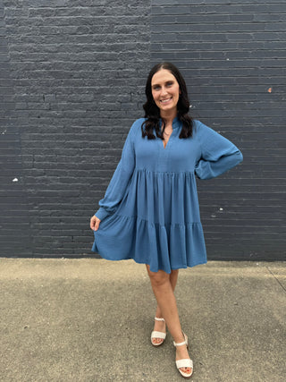 Bri Dusty Blue Dress