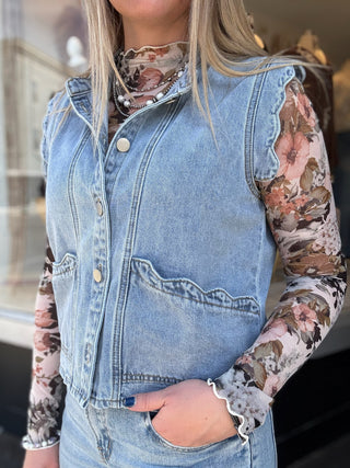 Denim Detail Vest