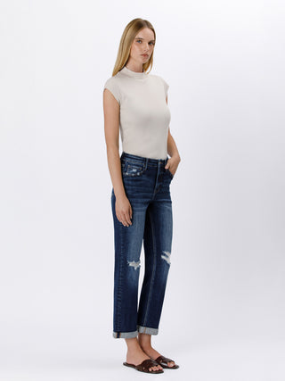 Crisp Dark Crop Straight