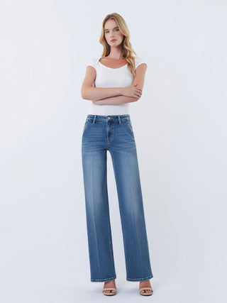 Blue Trouser High Wide 33"