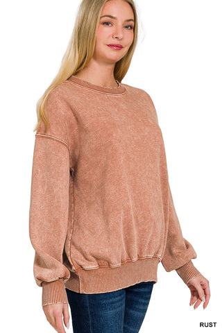 Sunset Rust Washed Pullover