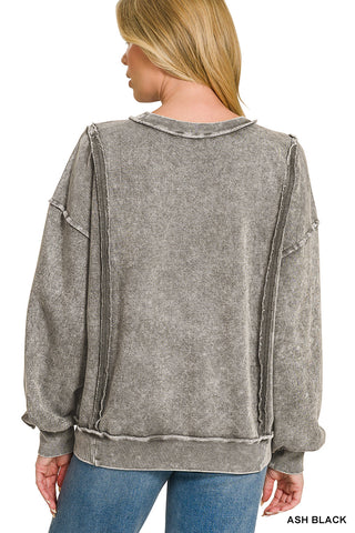 Black Mornings Washed Pullover