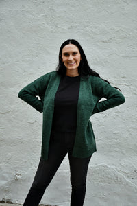 Open Front Green Cardigan