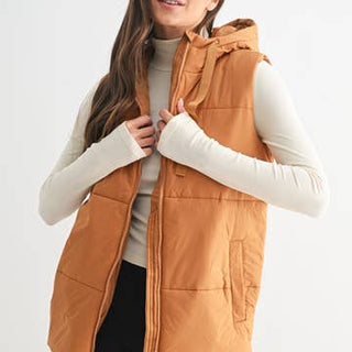 Ideal Throw On Camel Vest