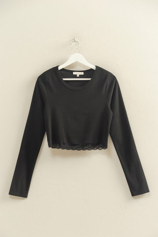 Black Lace Trimmed Top